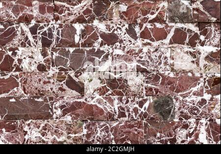 Yellow texture Brick of wild marble with brown and white veins Stock Photo