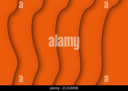 Abstract Orange 3D Paper Cut Shapes Background Stock Vector