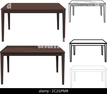 vector, isolated table, table outfit Stock Vector Image & Art - Alamy