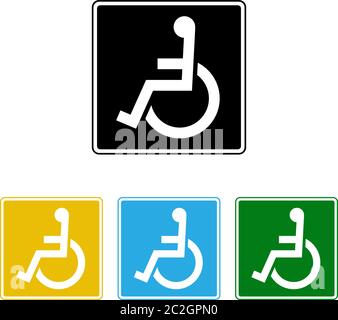 Handicap Signage Design, Disabled Vector Art Illustration Stock Vector