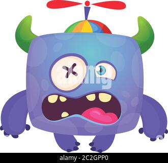 Funny cartoon monster. Vector Halloween illustration Stock Vector