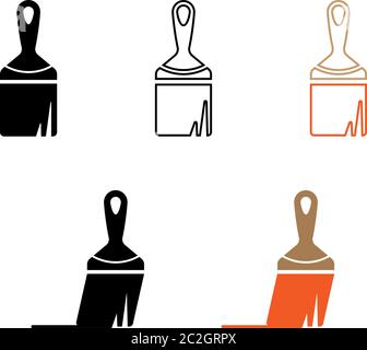 Paint Brush Icon Collection Vector Art Illustration Stock Vector