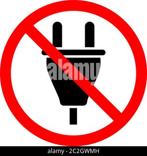Power Plug Not Allowed Icon Vector Art Illustration Stock Vector
