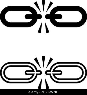Broken chain line silhouette. Vector minimalist linear illustration ...
