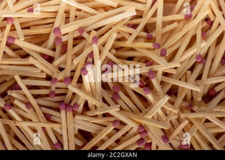 Match sticks with brown heads in a row. Texture Stock Photo