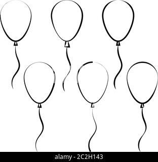 Balloon Design Collection, Helium Filled Balloon Vector Art Illustration Stock Vector