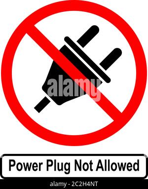 Power Plug Not Allowed Icon Vector Art Illustration Stock Vector