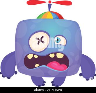 Funny cartoon monster. Vector Halloween illustration Stock Vector