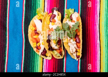 three mexican tacos Stock Photo