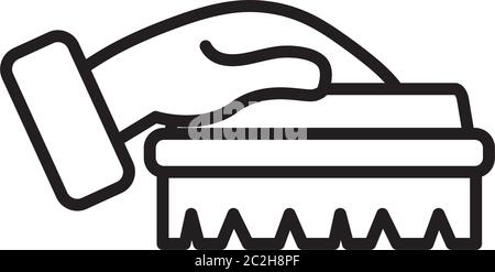 Brush thin line icon, clean and wash, scrub brush sign, vector graphics, a  linear pattern on a white background, eps 10 Stock Vector Image & Art -  Alamy