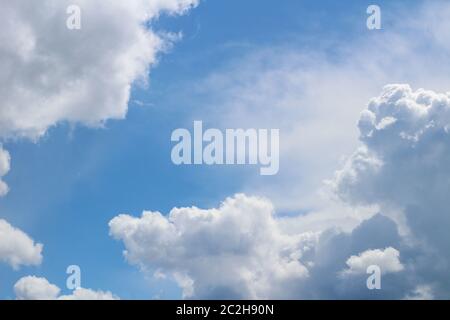 Beautiful photo of white clouds in the blue sky of one day Stock Photo