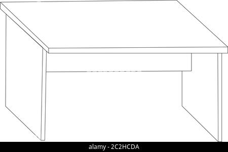 vector isolated table contour Stock Vector Image & Art - Alamy
