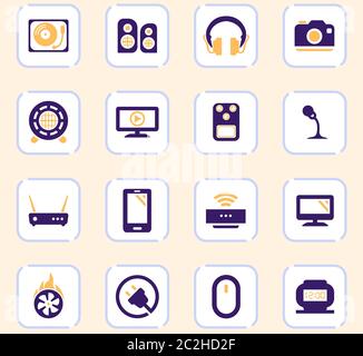 Devices vector icons for user interface design Stock Photo