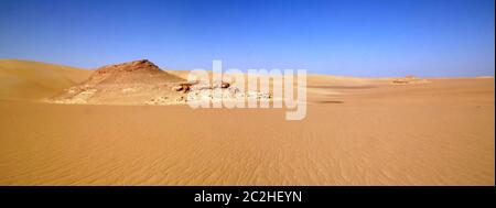 Panorama landscape at Great sand sea around Siwa oasis , Egypt Stock Photo