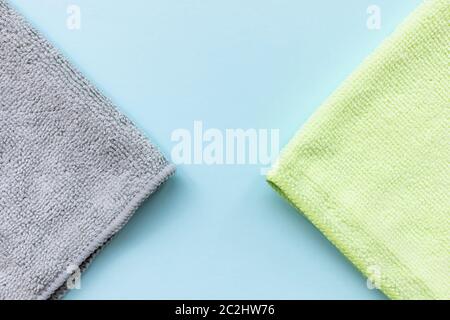 Two new microfiber cloth for cleaning and dusting Stock Photo