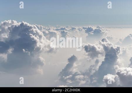 Clouds seen from above in a plane flight Stock Photo