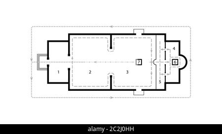 Architectural plan of The Orthodox Church Altar. Medieval Orthodox ...