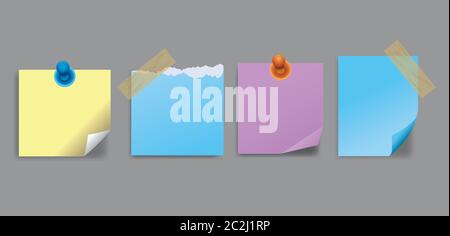 set of attachment banners paper icons vector illustration design Stock Vector