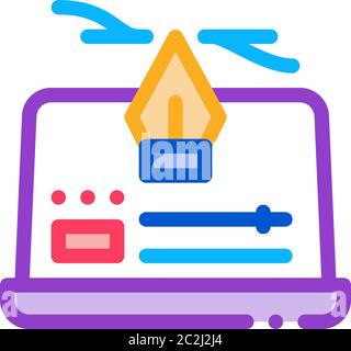 computer maker movie settings icon vector outline illustration Stock Vector