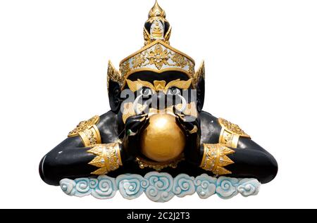 Rahu at the temple name of Thailand The public on white background Stock Photo