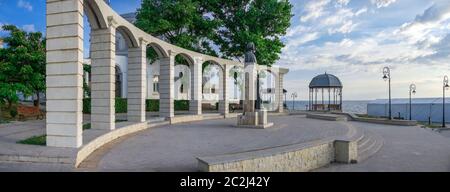 Constanta, Romania – 07.09.2019.  Statue of Mihai Eminescu in Constanta, Romania, on a sunny summer morning Stock Photo