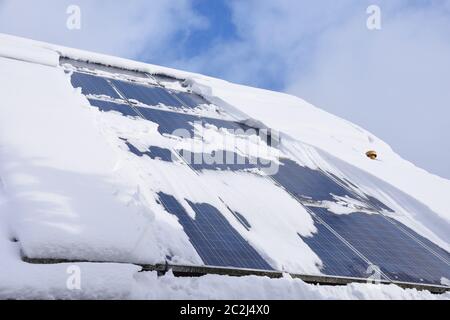 Snow Sir Module Snow-covered solar system. Snow-covered, module. Solar system in winter ...