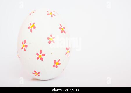 Beautiful Easter White egg color isolate on white background, Easter day concept Stock Photo