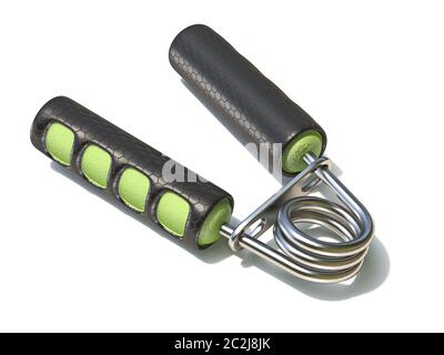 Fitness hand gripper 3D render illustration isolated on white background Stock Photo