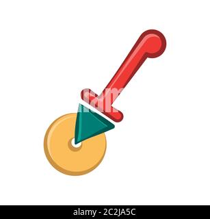 Pizza Cutter Icon, Pizza Slice Cutter Vector Art Illustration Stock Vector