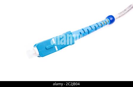 Fiber optic cables for network isolated on white background Stock Photo