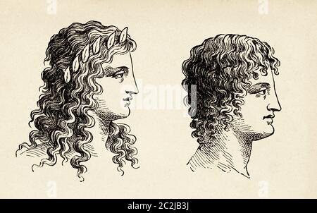 Hairstyles and headgear in ancient Greece. Historical Greek fashion.