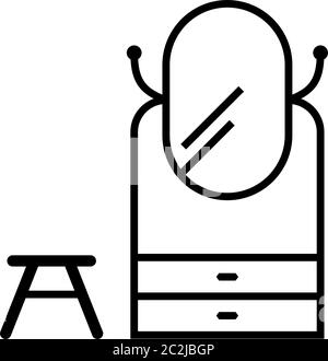 Dressing Table Icon Vector Art Illustration Stock Vector
