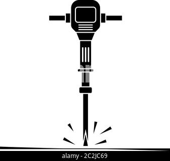 Jackhammer Icon, Tool Icon Vector Art Illustration Stock Vector