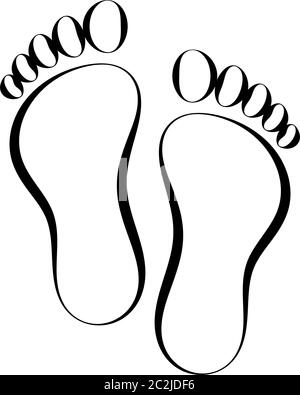 Human Footprint Icon, Foot Imprint Vector Art Illustration Stock Vector ...