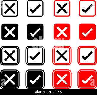 Cross Mark Icon, Delete Mark Collection Vector Art Illustration Stock Vector