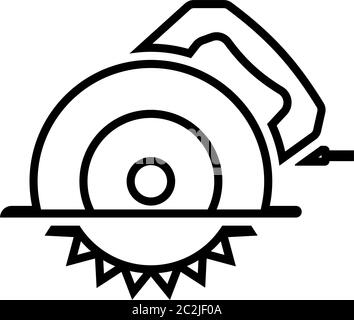 Power Saw Icon, Circular Saw Icon Vector Art Illustration Stock Vector