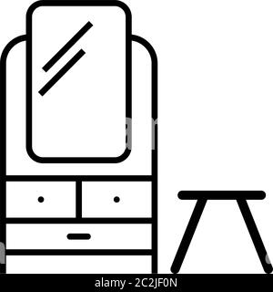 Dressing Table Icon Vector Art Illustration Stock Vector