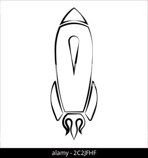 Rocket Icon, Start Up Design Vector Art Illustration Stock Vector