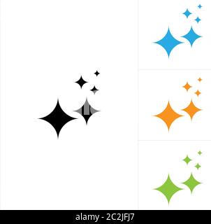 Shine Icon, Shiny Star Icon, Glittering Star Vector Art Illustration Stock Vector