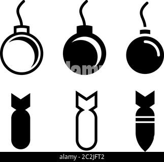 Bomb Icon Collection, Explosive Device Vector Art Illustration Stock ...
