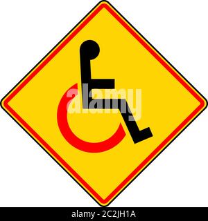 Handicap Signage Design, Disabled Vector Art Illustration Stock Vector