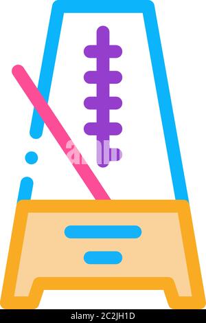 rhythm metronome icon vector outline illustration Stock Vector