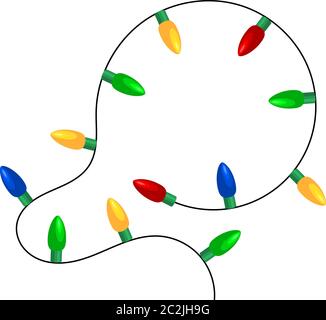 Christmas Lights, Christmas Tree Decoration Vector Art Illustration Stock Vector