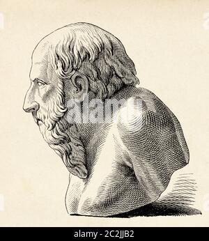 Diogenes of Sinope, aka Diogenes the Cynic, born circa 412 BC died 323 BC Greek philosopher belonging to the Cynic school. Ancient Greece. Old 19th century engraved illustration, El Mundo Ilustrado 1880 Stock Photo