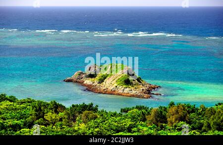 Smal Islet, View, From Tamatorizaki Observation Platform, Ishigaki, Yahema Islands, Okinawa, Japan