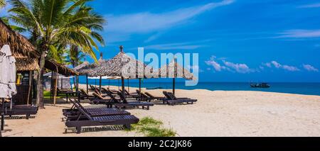 Cua Dai, sandy sea beach near Hoi An in Quang Nam Province, Vietnam Stock Photo