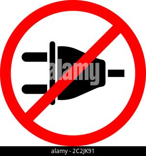 Power Plug Not Allowed Icon Vector Art Illustration Stock Vector