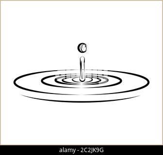 Water Drop Splash And Ripple Vector Art Illustration Stock Vector