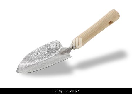 A garden trowel/spade isolated on white with shadow and clipping path Stock Photo