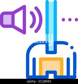 soundproof window glass icon vector outline illustration Stock Vector